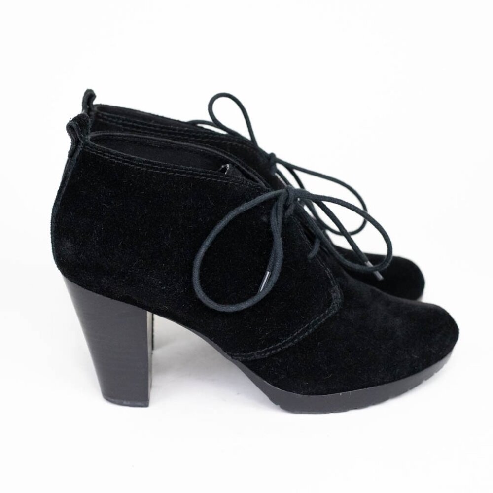 Giani Bernini Black Suede Ankle Boots Lace Up Booties Women's Size 8.5 - Picture 6 of 9